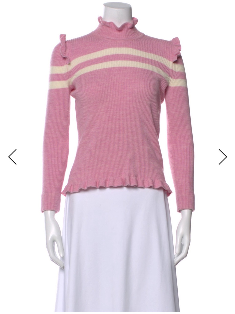 Maggie Marilyn Merino Wool Pink Striped Sweater